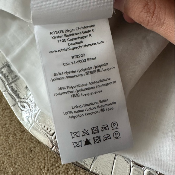 ROTATE Birger Christensen Metallic Croc-Effect Leather Mini Skirt - Picture 7 of 12